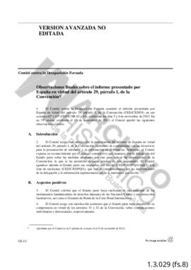 Informe Comité de desapariciones forzadas. 15-11-2013. Observaciones finales sobre el informe pre...