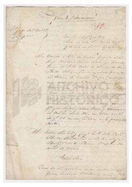 Documento de fuga del unitario Domingo Huertas, 1839