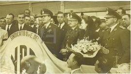 Juan Domingo Perón y con gremialistas