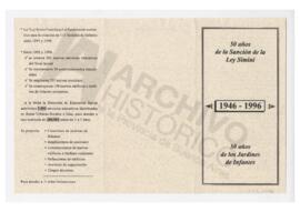 Folleto con información sobre la Ley Simini Nº 5096/1946 y extracto de la Ley Simini Nº 5096/1946...