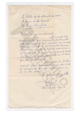 Carta de Adelina dirigida al Embajador Mario Cámpora con sobre, 1994
