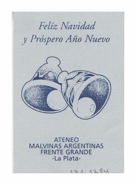 Tarjeta de Navidad Frente Grande La Plata, firmada por Iván, María, Julián y Juan Cruz. 1995