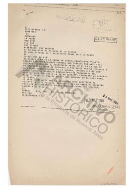 Solicitud de que el Estado Mayor General de la Armada informe al Juzgado Federal N1 el nombre y c...