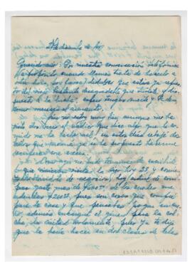 Carta enviada a Luis María Alaye por Adelina. 1951, Carhué