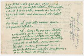 Manuscrito en color verde más tinta de ambos lados de la hoja.