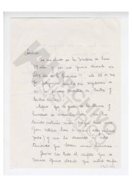 Carta de agradecimiento para Adelina en el día de la Maestra Jardinera. Brandsen 2003