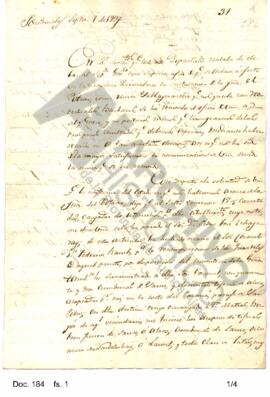Fernández Blanco responde a la misiva antes mencionada. 1827