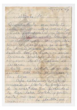 Carta enviada a Adelina por su madre