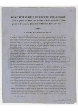 Publicacion homilia del Obispo de la Santisima Trinidad de Buenos aires, Mariano José de Escalada...