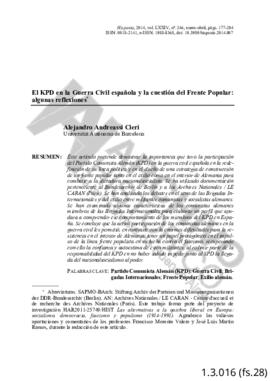 El KPD en la Guerra Civil española y la. El KPD en la Guerra Civil española y la cuestión del Fre...