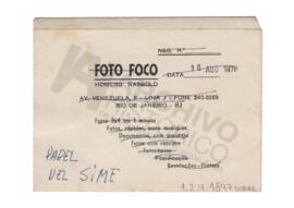 Nota enviada por Danielle Molnar confirmando una entrevista de trabajo. París, 1981. Con sobre