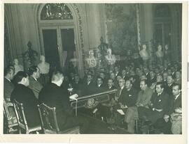 Juan Domingo Perón con Delegaciones y Audiencias