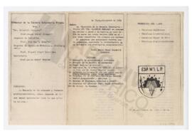 Invitación/programa. Acto de fin de curso del ciclo lectivo 1984. Escuela Secundaria Piloto Nº 1 ...