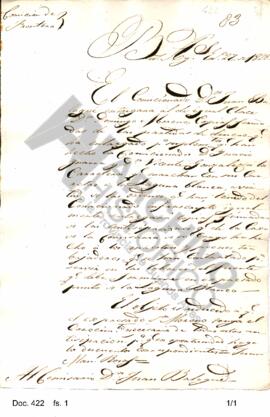 Copia de una misiva dirigida por Rosas a Balague en la cual observa la forma en que debe verifica...