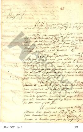 El Inspector General transcribe a Rosas una resolución del gobierno donde dispone no efectuar el ...