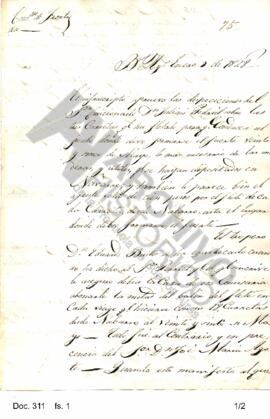 Oficio de Rosas remitido a  Perdriel aprobándose el proceder en la contratación de carretas. 1828