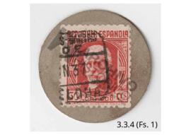 1 estampilla correspondiente a Cuenca 1937, del Municipio de Valdecabras