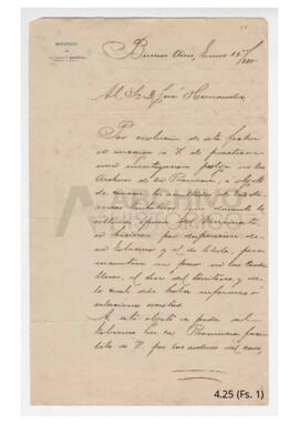 Comunicación del Ministerio de Guerra y Marina 1880