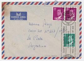 Sobre dirigido a Adelina desde Barcelona, España. 1982 (Sólo anverso)