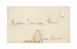 Tarjeta “Muchas felicidades Mamá” Carlos y Carmen.