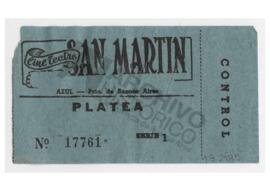 Entrada para el Cine Teatro San Martín, Azul, Pcia. de Buenos Aires