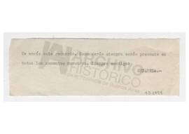 Nota enviada a Adelina, firmada por Chiquela