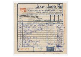 Factura por compra en librería Juan José Re. 1982
