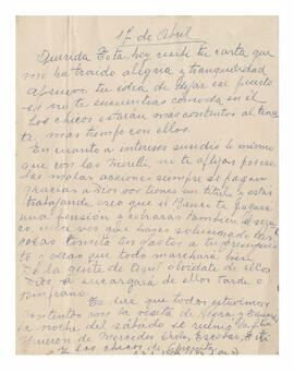 Carta enviada a Adelina por su madre