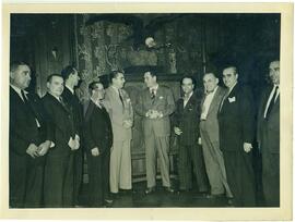 Juan Domingo Perón y con gremialistas