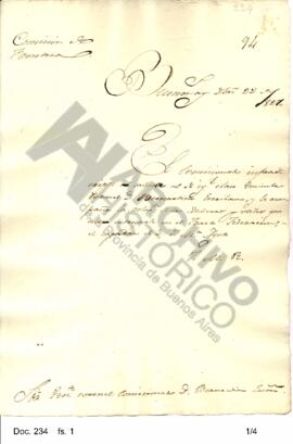 Borrador de un oficio dirigido por Rosas  a Escribano en el cual le adjunta una lista de elemento...