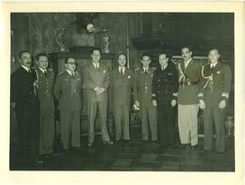 Juan Domingo Perón con delegaciones extranjeras