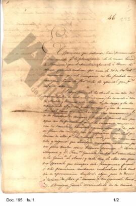 Carta de José M. de San Cristóbal enviada a Rosas manifestando los preparativos realizados para l...