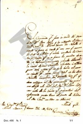 El comisionado Vicente González solicita a Rosas el envío de dinero a la orden de Pedro López por...