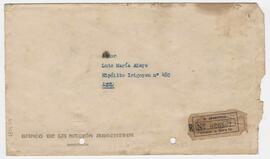 Sobre correspondiente a la nota del ID30 1947