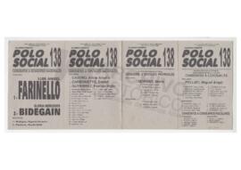 Boleta de la Alianza Frente Polo Social, Provincia de Buenos Aires. Lista 138. 2001