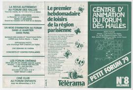 Folleto Petit Forum, Centre d'animatio du forum des halles 1979
