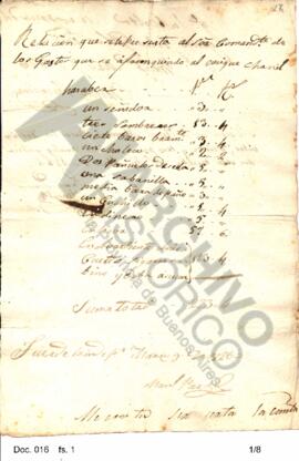 Rosas reintegra el dinero que importan cuatro listas en las cuales se detallan los gastos origina...