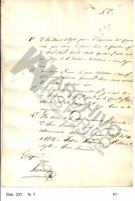 Copia del contrato celebrado entre Rosas y José María de Agote sobre el alquiler de carretas. 1828
