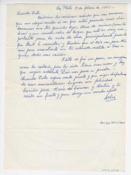 Carta dirigida a Adelina (Tota), firmada por Delia. La Plata. 1981