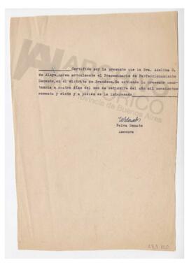 Certificación de perfeccionamiento. 1967