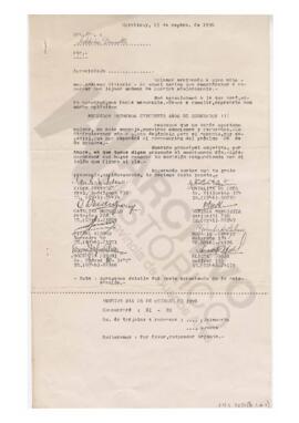 Reunión Bodas de Oro Egresados escuela Normal de Chivilcoy 1946-1996 (carta de invitación, cálcul...