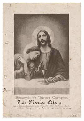 Recuerdo de la primera comunión de Luis María Alaye 1934