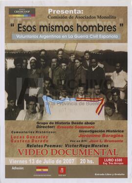 Presenta: Comisión de Asociados Monolito “Esos mismos hombres” Voluntarios argentinos en la Guerr...