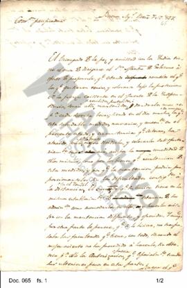 Borrador de la nota en la cual Rosas manifiesta al gobierno la idea de dividir a los indios y lle...