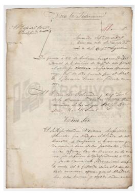 Documento de orden de captura al unitario Sinfoniano Huertas, 1839