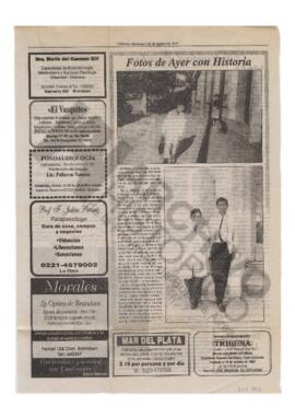 Página del diario Tribuna. Sección fotos de ayer con Historia. Fotografía de Carlos camino a la e...