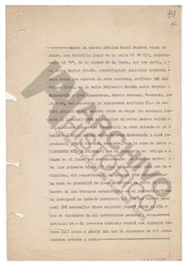 Contrato de alquiler al señor Santos Roldán. 1978