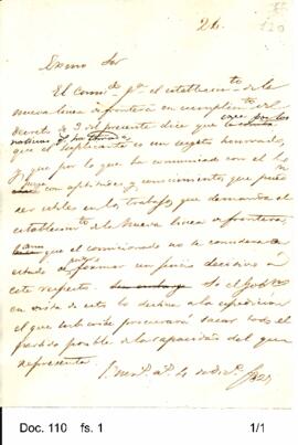 Borrador de una nota donde Rosas informa sobre un interesado   que desea ocuparse en los trabajos...