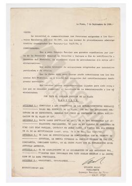 Resolución Nº 006 del Consejo Escolar de La Plata, 1988
