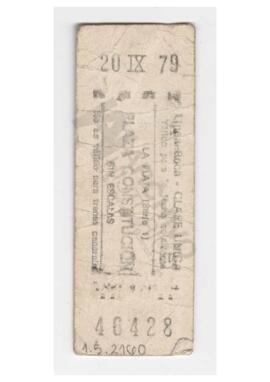 Boleto de tren La Plata - Constitución. 1979-09-20